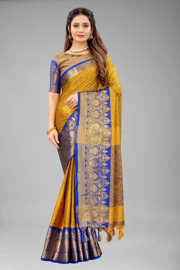 Resplendent-Yellow-color-pure-mercerized-cotton-silk-saree-copy