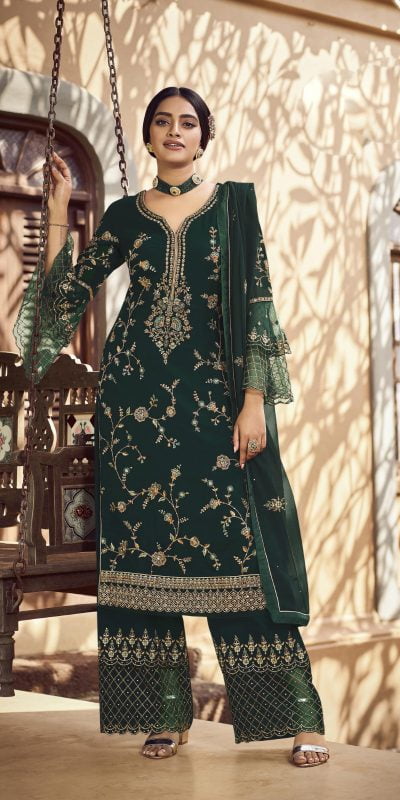 Special Blue Color Georgette with Embroidery work Sharara Suit