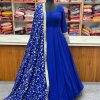 Royal Blue Soft Faux Georgette Anarkali Suit