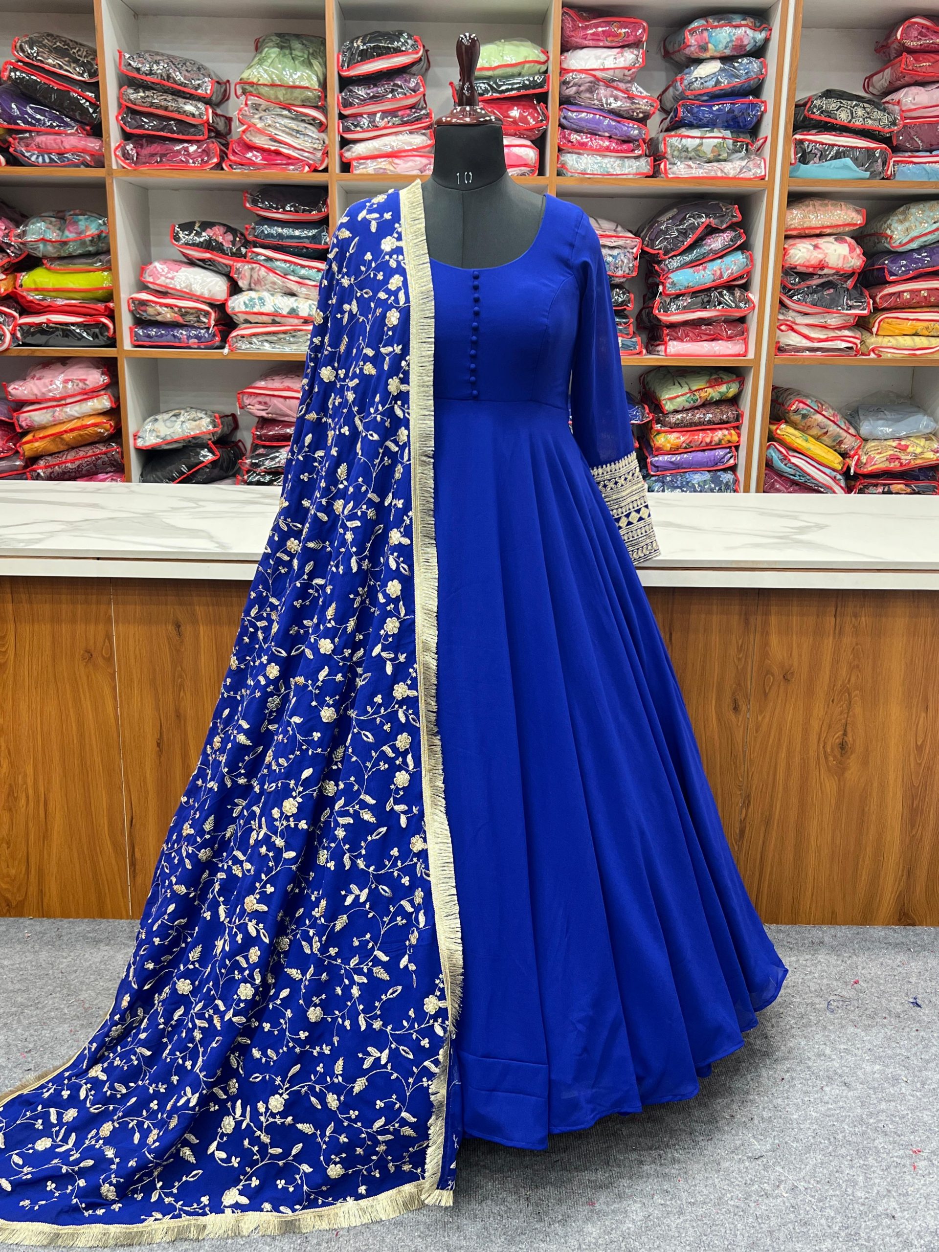 Royal Blue Heavy Designer Art Silk Work Anarkali Suit - Indian Heavy  Anarkali Lehenga Gowns Sharara Sarees Pakistani Dresses in  USA/UK/Canada/UAE - IndiaBoulevard