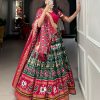 Green Tussar Silk Patola Foil Printed Lehenga Choli
