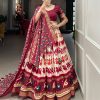 Off White Tussar Silk Patola Printed Lehenga Choli