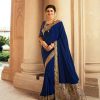 Royal Blue Sana Silk Jacquard Lace Saree