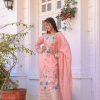 Salmon Chinon Silk Diamond Hand Work Sharara Suit