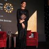 Deepika Padukone Black Nylon Butterfly Net Thread Work Saree