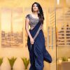 Royal Blue Georgette Embroidery Zari Saree