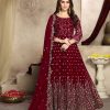 Red Georgette Multi Thread Zari Stich Anarkali Suit