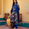 Royal Blue Cotton Print Work Kurti
