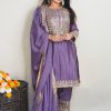 Violet Chinnon Silk Embroidery Salwar Suit