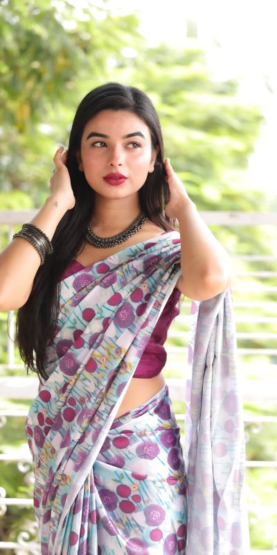 Exquisite Light Purple Color Devsena Soft Silk Saree Digital Print Saree