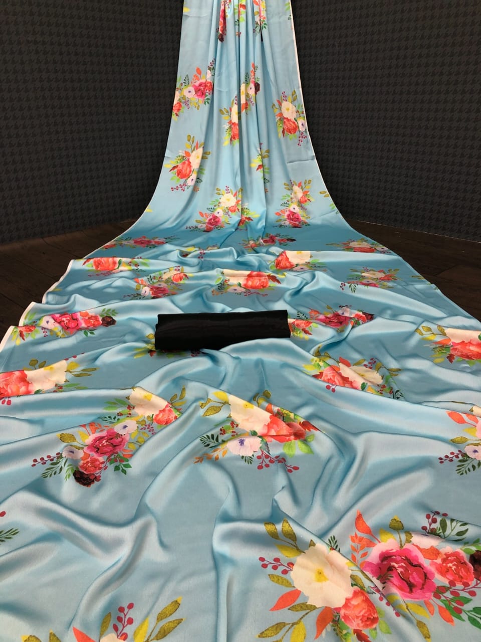 Fancy Icy Blue Color Devsena Soft Silk Saree Digital Print Saree