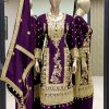 Purple Chinnon Silk Embroidery Salwar Suit