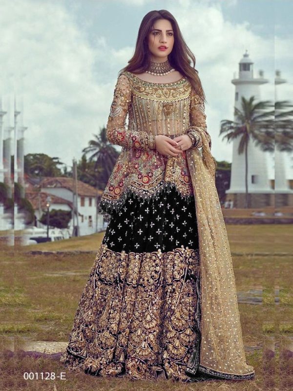 Fine Black Heavy Net Coding sequence Embroidery Lehenga Choli