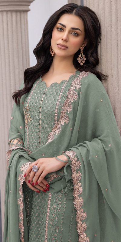 Glamorous Green Color Heavy Georgette Embroidery Salwar Suit