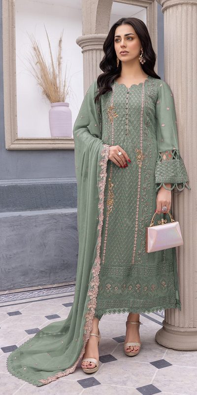 Glamorous Green Color Heavy Georgette Embroidery Salwar Suit