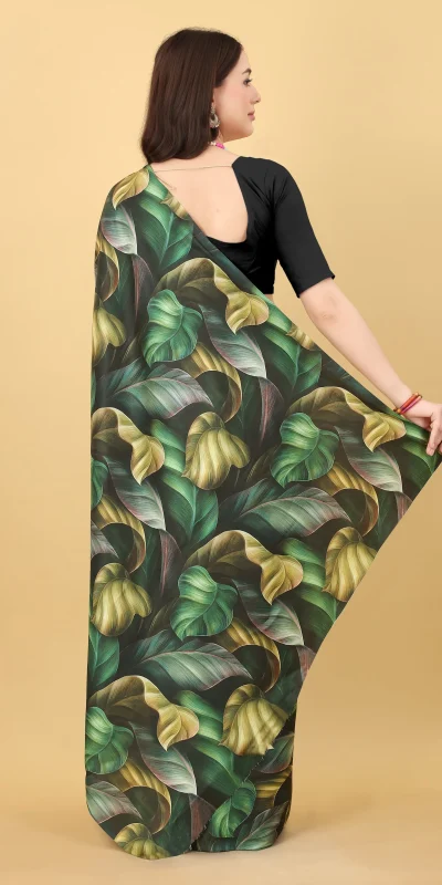 Graceful Black Color Devsena Soft Silk Saree Digital Printed Saree