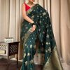 Graceful Green Color Banarasi Soft Silk Extra Ordinary Design Saree