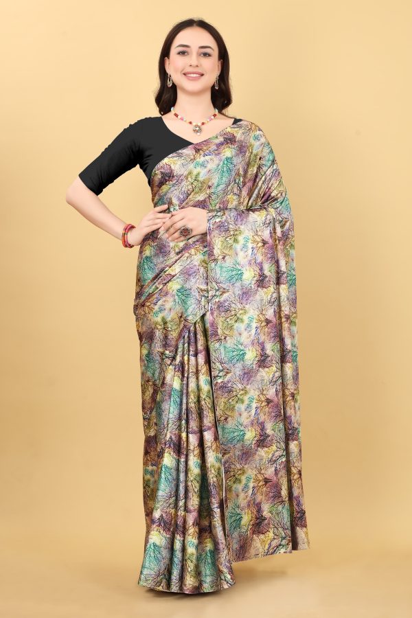 Graceful Grey Color Devsena Soft Silk Saree Digital Printed Saree