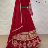 Red Georgette Embroidery Sequins Lehenga Choli