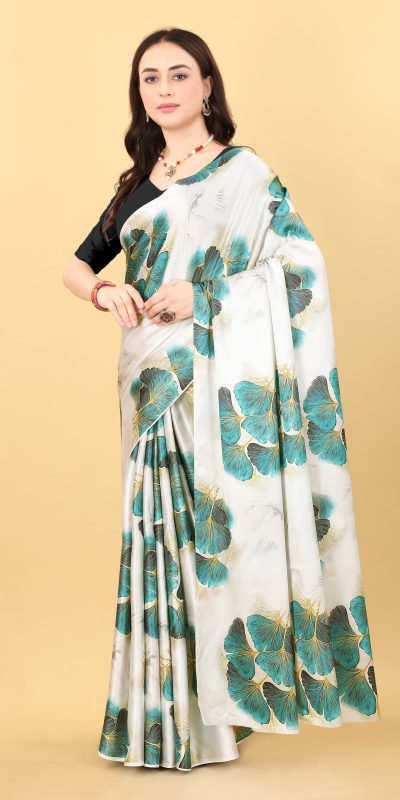 Graceful White Color Devsena Soft Silk Saree Digital Printed Saree