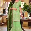 Grand Parrot Green Color Faux Georgette Embroidery Work Salwar Suit