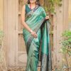 Peacock Green Pallu Saree