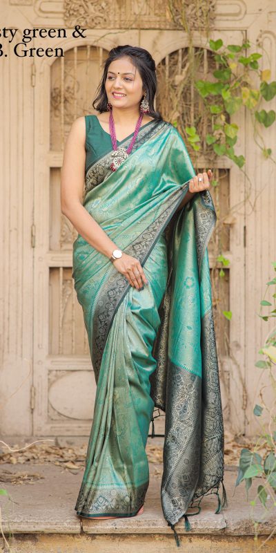 Grand Peacock Green Color Soft Kanjivaram Silk Beautiful Rich Pallu Saree