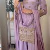 Purple Georgette Embroidery Sequence Salwar Suit