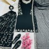 Black Georgette Embroidery Sequence Salwar Suit