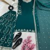 Peacock Green Georgette Embroidery Salwar Suit