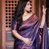 Purple Soft Silk Pallu Saree
