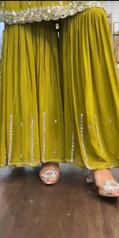 Mesmerizing Mustard Pure Chinnon Silk Embroidery Salwar Suit