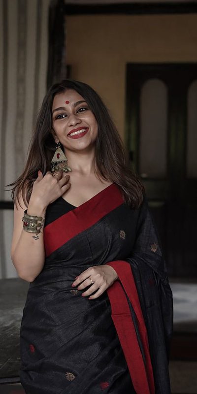 Mystical Black Color Soft Lilan Slab And Beautiful Rich Pallu Saree