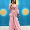Baby Pink Fiona Silk Koti Blazer Embroidery Salwar Suit