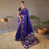 Blue Soft Silk Ordinary Design Saree