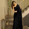 Black Georgette Heavy Sequins Embroidery Saree