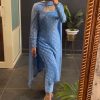 Blue Faux Georgette Sequence Thread Work Salwar Suit
