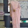 Light Pink Georgette Thread Sequence Lace Saree
