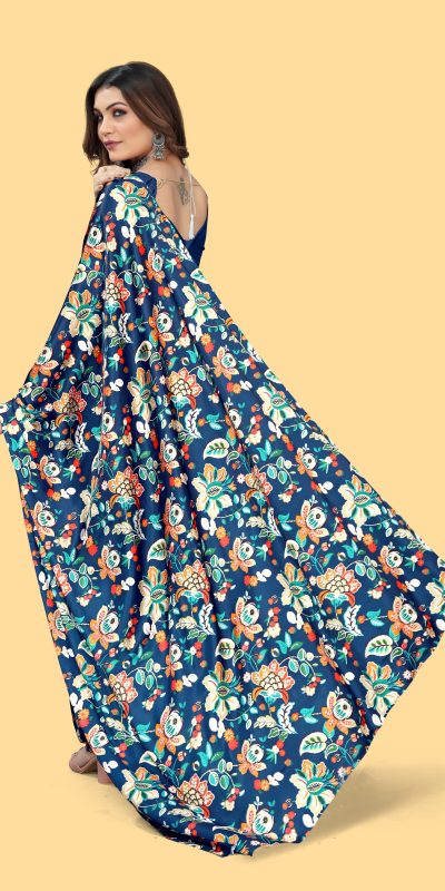 Pretty Royal Blue Color Devsena Soft Silk Digital Printed Saree