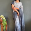 Grey Chinon Chiffon Dimond Saree