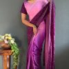 Purple Chinon Chiffon Dimond Saree