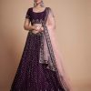 Coffee Georgette Embroidery Sequins Lehenga Choli