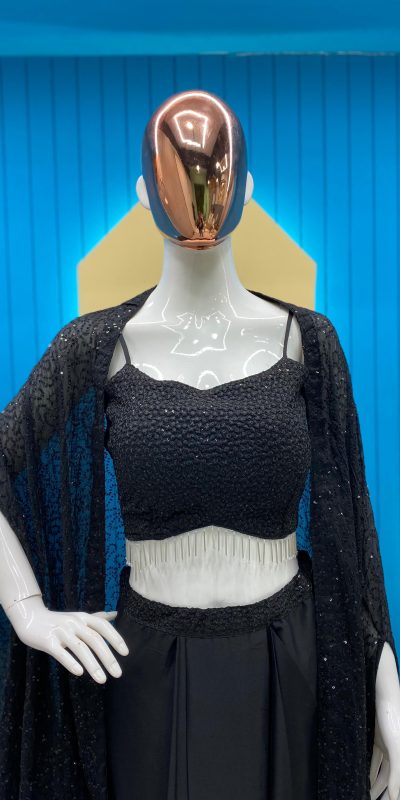 Special Black Color Rangoli Silk Threads Embroidery Salwar Suit