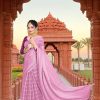 Pink Georgette Chiffon Multiple Zari Pata Design Saree