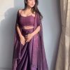 Purple Rangoli Silk Threads Embroidery Salwar Suit