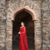 Red Georgette Embroidery Sequence Work Saree
