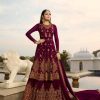 Maroon Georgette Embroidery Work Sharara Suit