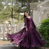 Purple Garget With Full Sleeves Fancy lace Gown