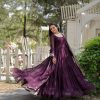 Stylish Purple Color Garget With Full Sleeves Fancy lace Gown