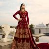 Red Georgette Embroidery Work Sharara Suit